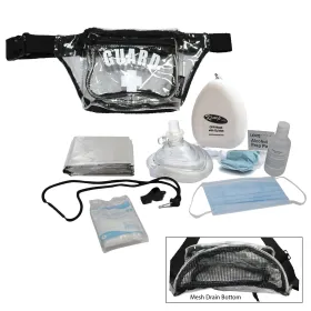 Kemp USA Hip Pack with GUARD Logo and PPE Supply Pack CLR-MSH-S3