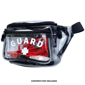 Kemp USA Hip Pack with Mesh Drain and GUARD Logo, Clear-MSH