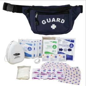 Kemp USA Hip Pack with GUARD Logo and First Aid Supply Pack. NVY-S1