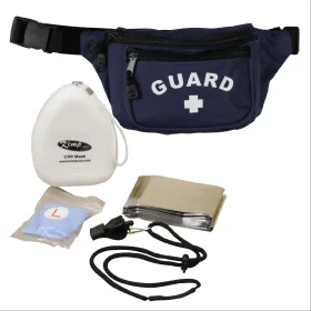 Kemp USA Hip Pack with GUARD Logo and Lifeguard Essentials Supply Pack -NVY-S2