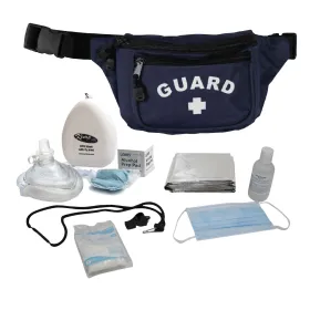 Kemp USA Hip Pack with GUARD Logo and PPE Supply Pack -NVY-S3