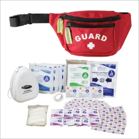 Kemp USA Hip Pack with GUARD Logo and First Aid Supply Pack RED-PRE-S1