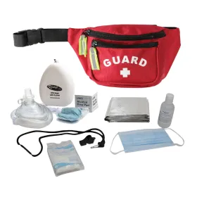 Kemp USA Hip Pack with GUARD Logo and PPE Supply Pack-RED-PRE-S3