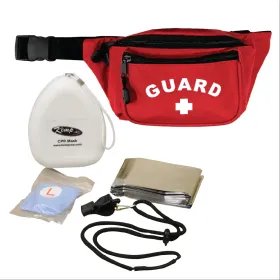 Kemp USA Hip Pack with GUARD Logo and Lifeguard Essentials Supply Pack RED-S2