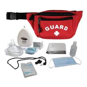 Kemp USA Hip Pack with GUARD Logo and PPE Supply Pack-RED-S3