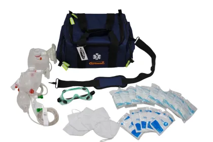 Kemp USA Maxi Trauma Bag with PPE Supply Pack, Navy Blue 10-107