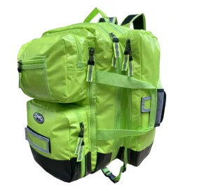 Kemp USA Tarpaulin Fluid-Resistant Ultimate EMS Backpack, Neon Green 10-115