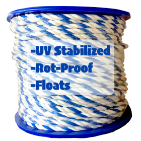 Premium 600' of Polypropylene Rope 3/4 inch Royal Blue and White 10-234
