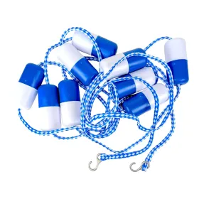 Kemp USA Pool Divider Rope & Float Kit (3/4 Inch Rope with Floats & Hooks, Royal Blue / White) 10-239-20