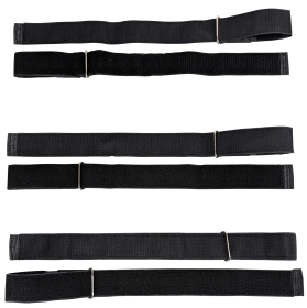 Kemp USA Premium Hook & Loop Spineboard Straps with Metal Ends, Black (Set of 3) 10-305-BLK-PRE