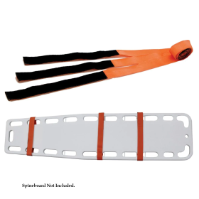 Kemp USA Hook & Loop Spineboard Straps, Orange (Set of 3) 10-305-ORG
