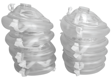 Kemp USA CPR Training Mask Kit with CPR Mask Cuffs & Training Valves (10 Sets) 10-529