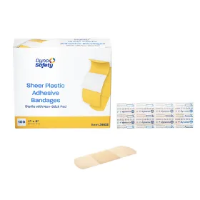 Kemp USA Plastic Bandages,1" x 3", Sterile11-002-2400