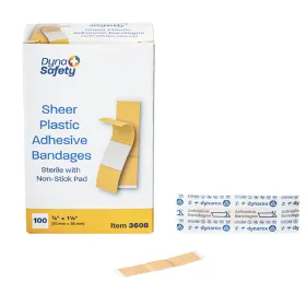 Kemp USA Plastic Bandages, 3/8" x 1.5" Junior 11-032-3600