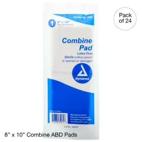 Combine ABD Pads, Sterile 8x10 (15 boxes of 24 pcs) 11-045-8x10-360