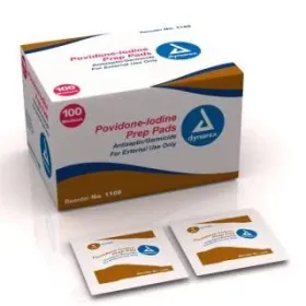 Povidone Iodine Prep Pad, Medium (10 boxes of 100 pcs) 11-049-1000