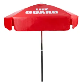 Kemp USA 6' Vinyl Umbrella with LIFE GUARD Logo,12-004-RED