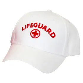 Lifeguard Cap, Low Profile with Embroidered Logo 18-004-WHI