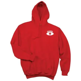 Kemp USA Hooded Pullover Sweatshirt, Red with GUARD Logo in White on Front & Back 18-007-RED-SML