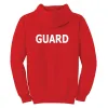 Kemp USA Hooded Pullover Sweatshirt, Red with GUARD Logo in White on Front & Back 18-007-RED-XXL