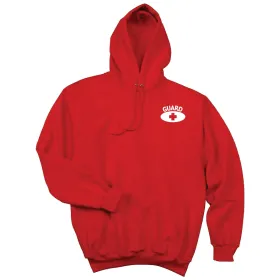 Kemp USA Hooded Pullover Sweatshirt, Red with GUARD Logo in White on Front & Back 18-007-RED-XL
