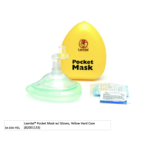 Laerdal® Pocket Mask w/ Gloves, Yellow Hard Case (82001133)