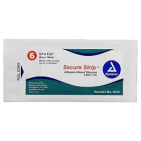 1/2" x 4" SecureStrip Adhesive Wound Closures, 6 per pouch