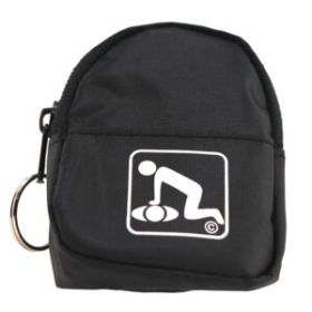 CPR Black Beltloop Keychain Backpack with Faceshield, Gloves, and Cleansing Wipes