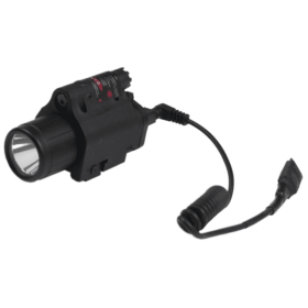 Tactical LED Gun Light with red laser and remote button Nightstar Optics