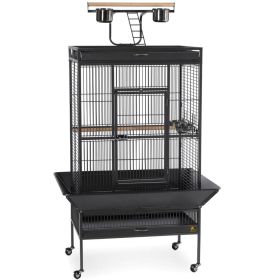 Large Select Wrought Iron Play Top Bird Cage - Chalk White